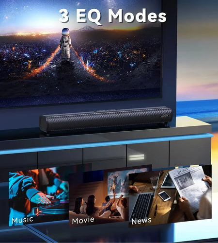 Sound Bars for TV, 3D Surround Sound System TV Sound Bar, 2.1 Ch Home Theater Audio with Built-In Subwoofer,50W TV Speakers | HDMI ARC, Bluetooth, Optical, RCA, USB & AUX Wall Mountable