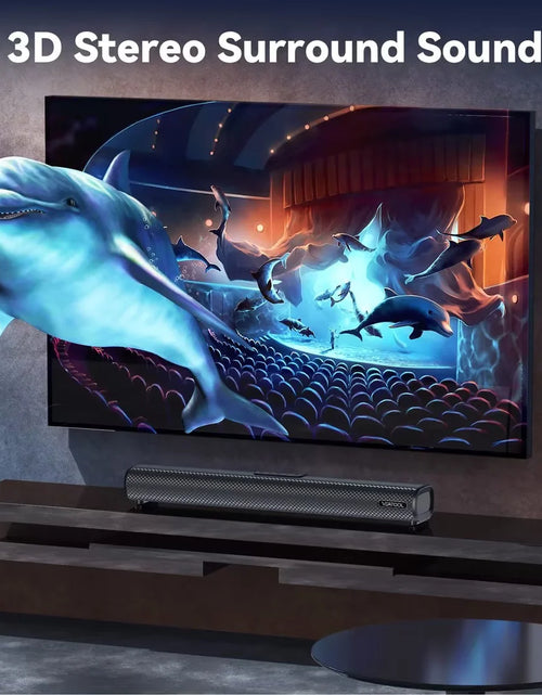 Load image into Gallery viewer, Sound Bars for TV, 3D Surround Sound System TV Sound Bar, 2.1 Ch Home Theater Audio with Built-In Subwoofer,50W TV Speakers | HDMI ARC, Bluetooth, Optical, RCA, USB &amp; AUX Wall Mountable
