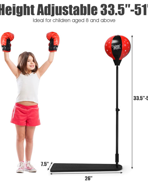Load image into Gallery viewer, Kids Punching Bag W/ Adjustable Stand Boxing Gloves Boxing Set Kids Boys Girls
