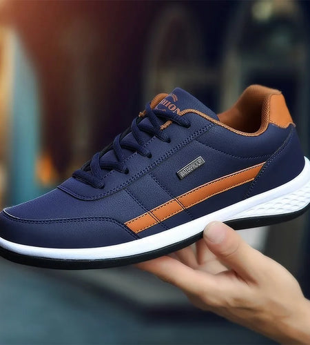 Mens Shoes Fashion Running Sneaker Casual Leather Sport Shoes Breathable Comfortable Walking Shoes