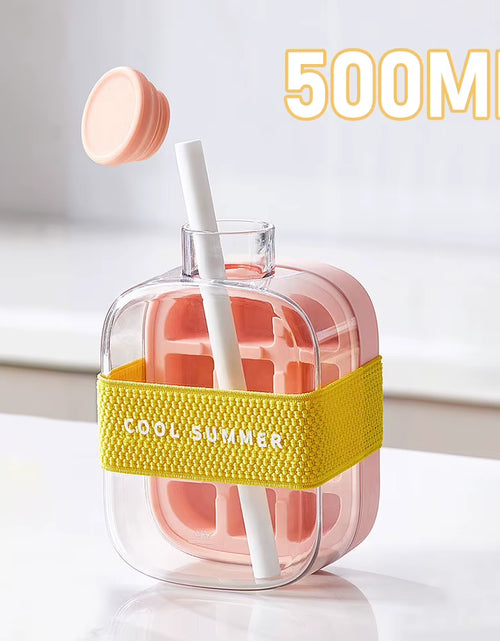 Load image into Gallery viewer, ChillSip Bottle Set – Stylish Water Bottle with Straw &amp; Zero-Contact Ice Cube Tray
