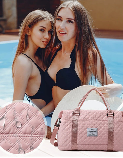 Load image into Gallery viewer, Travel Duffle Bag for Women, Sport Gym Tote Bag with Toiletry Bag, Large Carry on Overnight Bag for Women Girls Travel, Gym Bag for Labor and Delivery Bag
