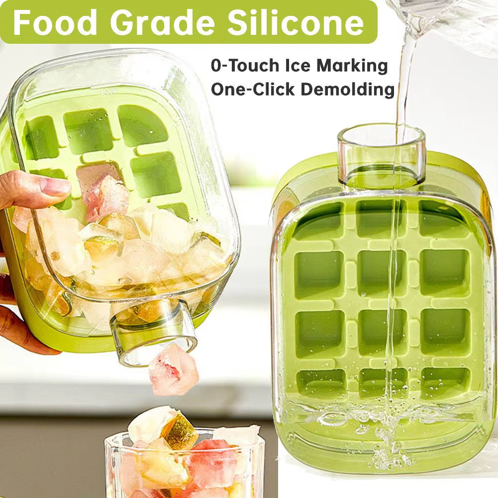 ChillSip Bottle Set – Stylish Water Bottle with Straw & Zero-Contact Ice Cube Tray