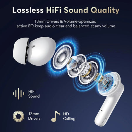 Wireless Earbud, 5.4 Bluetooth Headphones in Ear Stereo Bass Earphones Noise Cancelling Earbuds 36H Dual Mic Call, LED Display IP7 Waterproof Sport Headset for Android Ios