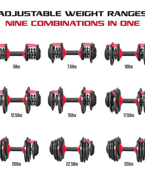 Load image into Gallery viewer, Adjustable Dumbbells 2-Pack, 25Lb Smartbell Dumbbell Set with 9-In-1 Quick-Select Weights, 2.5Lb Increments for Home Gym
