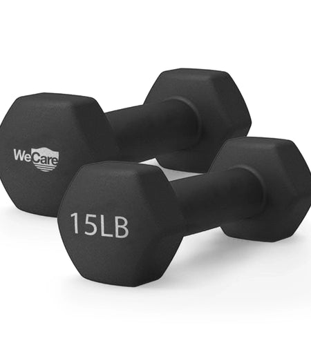 Fitness, 15Lb Neoprene Dumbbell, Pair - Black