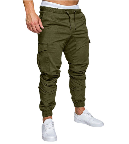 Mens Fashion Joggers Sports Pants Casual Cotton Cargo Pants Gym Sweatpants Trousers Mens Long Pants with Pocket
