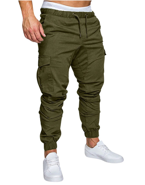 Load image into Gallery viewer, Mens Fashion Joggers Sports Pants Casual Cotton Cargo Pants Gym Sweatpants Trousers Mens Long Pants with Pocket

