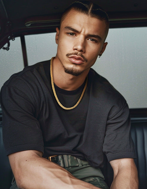 Load image into Gallery viewer, 5Mm 18K Gold Filled Cuban Chain Necklaces, 30 Inch Heavy Chunky Stainless Steel Curb Necklace Hip Hop Punk Jewelry for Women
