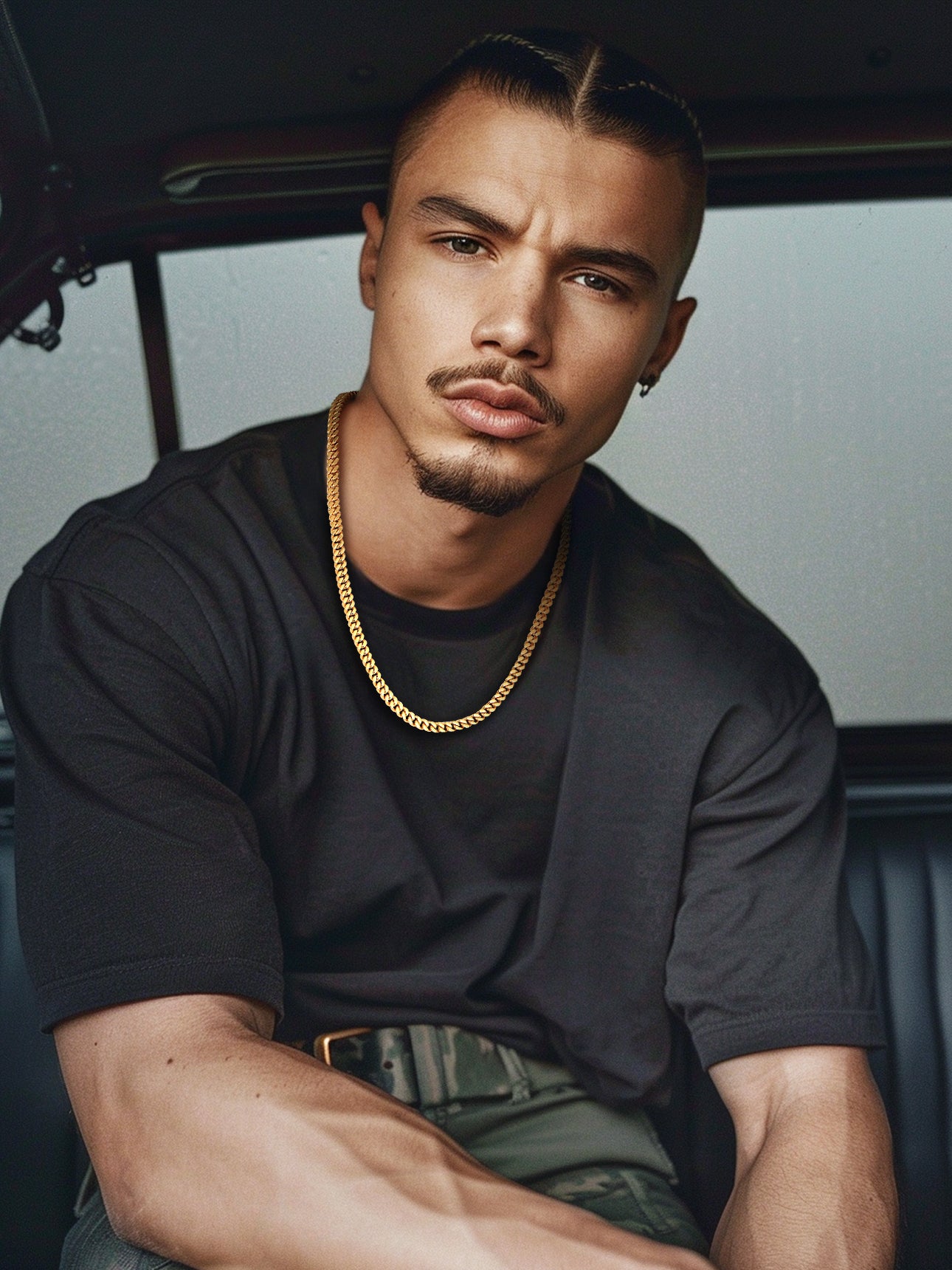 5Mm 18K Gold Filled Cuban Chain Necklaces, 30 Inch Heavy Chunky Stainless Steel Curb Necklace Hip Hop Punk Jewelry for Women