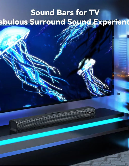 Load image into Gallery viewer, Sound Bars for TV, 3D Surround Sound System TV Sound Bar, 2.1 Ch Home Theater Audio with Built-In Subwoofer,50W TV Speakers | HDMI ARC, Bluetooth, Optical, RCA, USB &amp; AUX Wall Mountable
