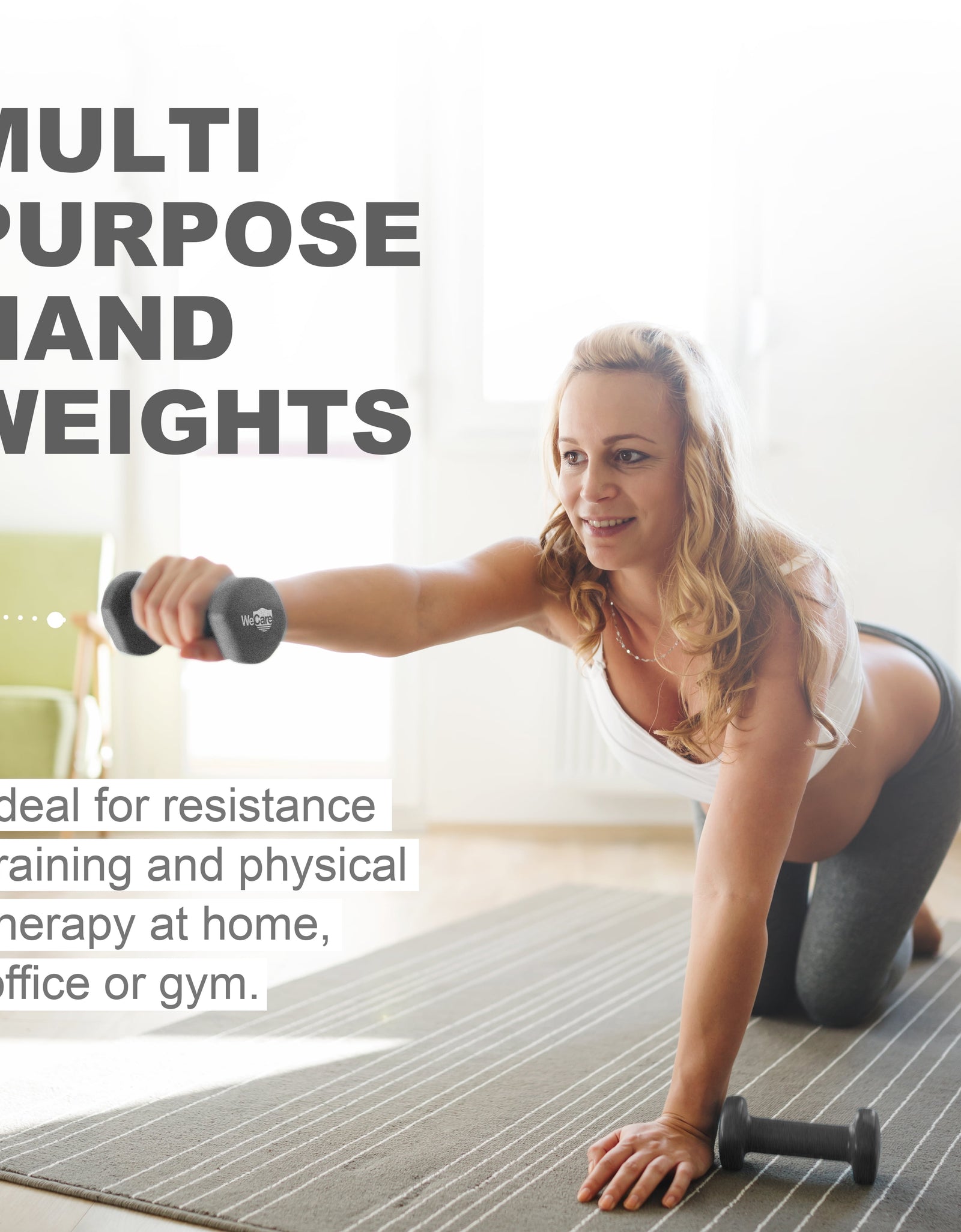 Fitness, 15Lb Neoprene Dumbbell, Pair - Black