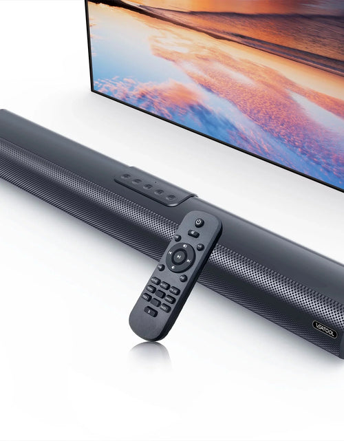 Load image into Gallery viewer, Sound Bars for TV, 3D Surround Sound System TV Sound Bar, 2.1 Ch Home Theater Audio with Built-In Subwoofer,50W TV Speakers | HDMI ARC, Bluetooth, Optical, RCA, USB &amp; AUX Wall Mountable
