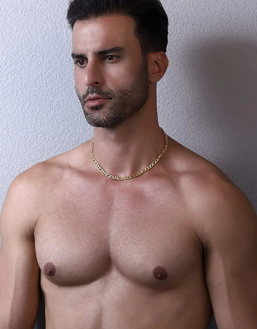 Load image into Gallery viewer, Layered Gold Cross Necklaces for Men Boys Stainless Steel Figaro Twist Rope Pendant Chain Set Religious Christian Birthday Christmas Jewelry Gifts Teen Dad Adults Stocking Stuffers for Kids
