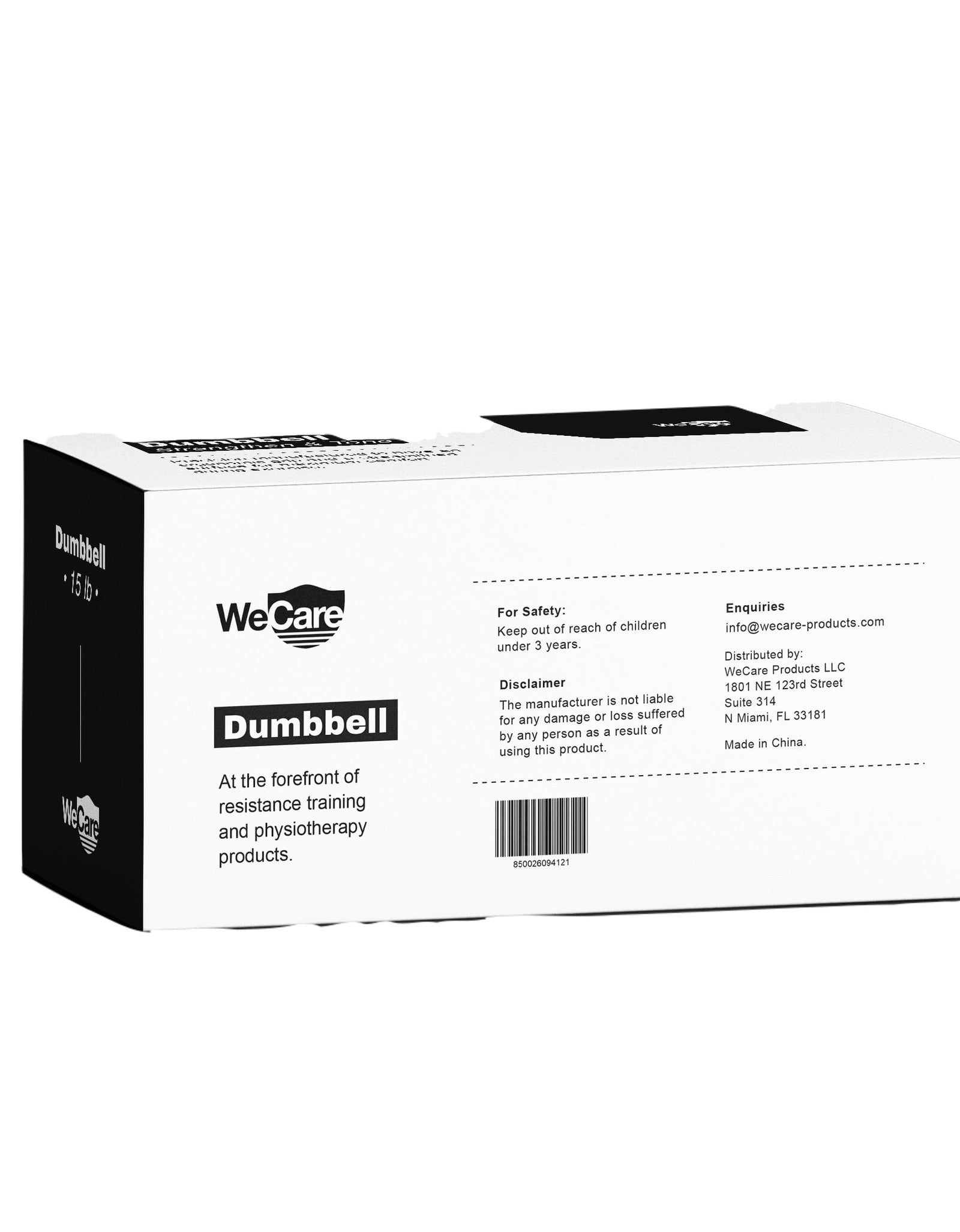 Fitness, 15Lb Neoprene Dumbbell, Pair - Black