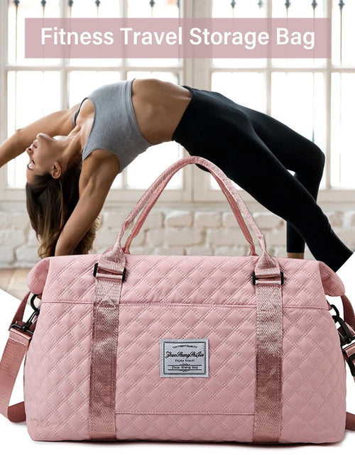 Load image into Gallery viewer, Travel Duffle Bag for Women, Sport Gym Tote Bag with Toiletry Bag, Large Carry on Overnight Bag for Women Girls Travel, Gym Bag for Labor and Delivery Bag
