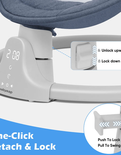 Load image into Gallery viewer, Baby Swing for Infants - APP Remote Bluetooth Control, 5 Speed Settings, 10 Lullabies, USB Plug (Blue)
