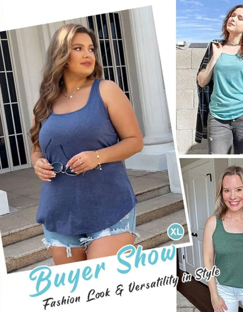 Load image into Gallery viewer, Summer Womens Tank Tops U Neck Casual Flowy Sleeveless Shirts for Women
