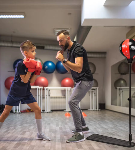 Kids Punching Bag W/ Adjustable Stand Boxing Gloves Boxing Set Kids Boys Girls