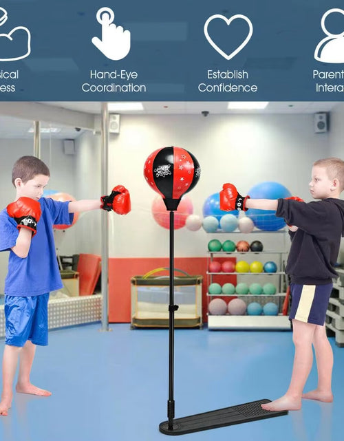 Load image into Gallery viewer, Kids Punching Bag W/ Adjustable Stand Boxing Gloves Boxing Set Kids Boys Girls
