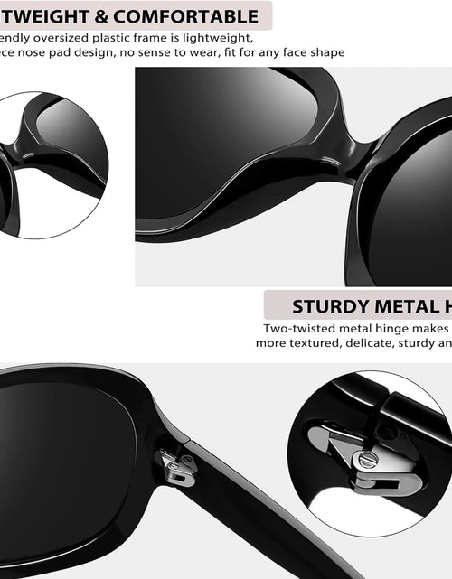 Load image into Gallery viewer, Polarized Sunglasses Womens Trendy Oversized Large Driving Sun Glasses Ladies UV Protective Big Sunnies Shades (Black)
