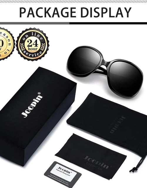 Load image into Gallery viewer, Polarized Sunglasses Womens Trendy Oversized Large Driving Sun Glasses Ladies UV Protective Big Sunnies Shades (Black)
