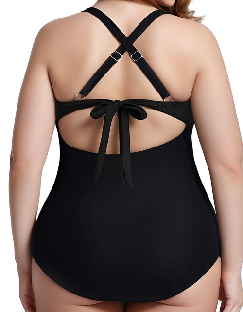 Load image into Gallery viewer, Women&#39;S One Piece Swimsuits Tummy Control Cutout High Waisted Bathing Suit Wrap Tie Back 1 Piece Swimsuit
