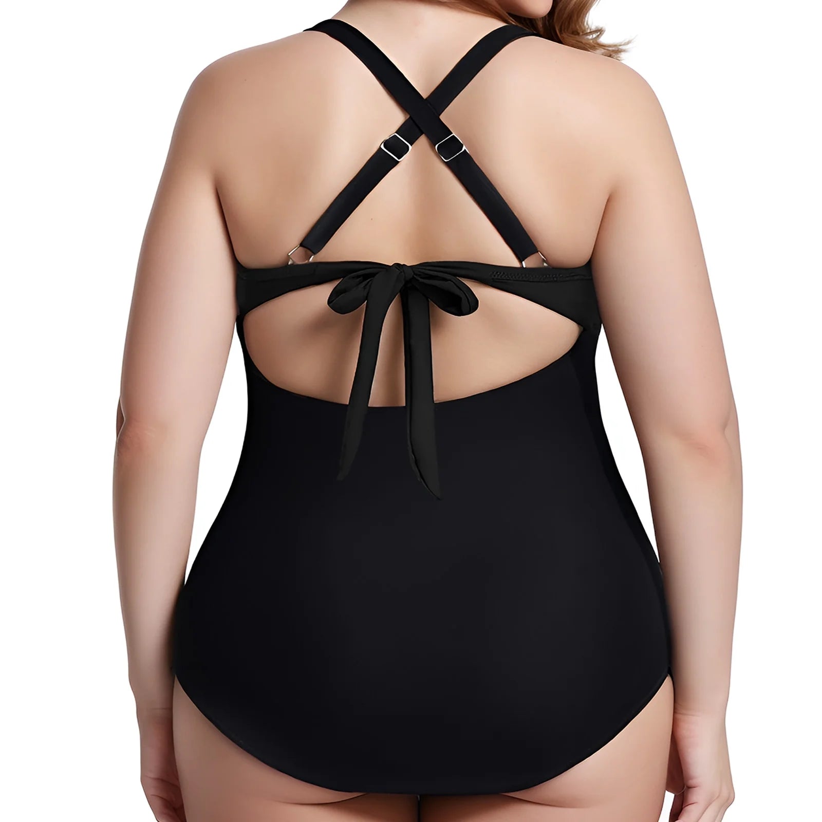 Women'S One Piece Swimsuits Tummy Control Cutout High Waisted Bathing Suit Wrap Tie Back 1 Piece Swimsuit