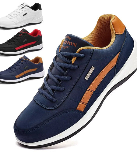 Mens Shoes Fashion Running Sneaker Casual Leather Sport Shoes Breathable Comfortable Walking Shoes
