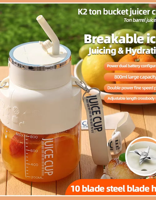 Load image into Gallery viewer, PowerJuice 800ml Electric Sports Cup – USB Rechargeable Juicer for Smoothies, Shakes, &amp; More
