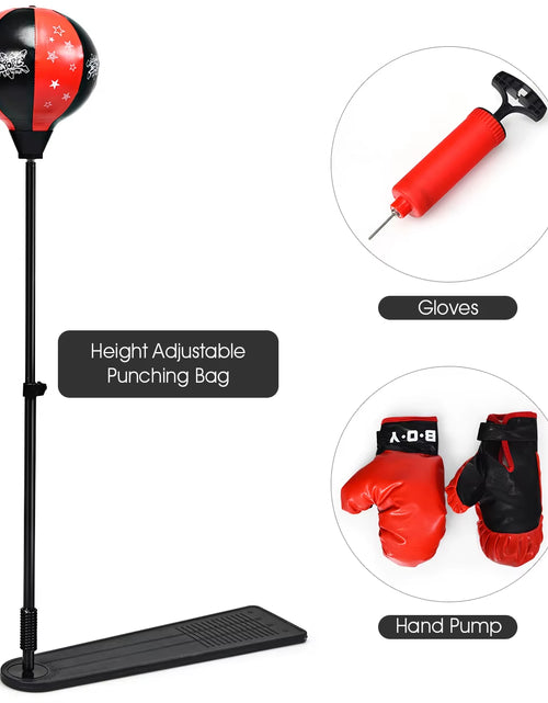 Load image into Gallery viewer, Kids Punching Bag W/ Adjustable Stand Boxing Gloves Boxing Set Kids Boys Girls

